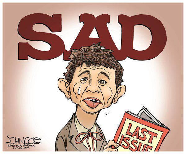 Mad Magazine nears the end by John Cole, The Scranton Times-Tribune, PA